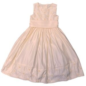Girls Ivory Satin Flower Dress Special Occasion Wedding Flower Girl Party Dress6